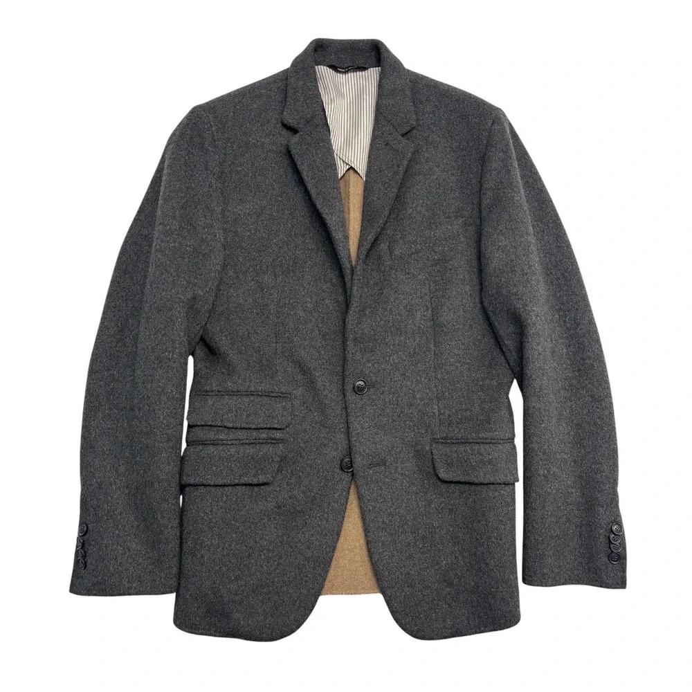 Banana Republic 38R Charcoal Heavy Flannel Wool Blazer Jacket Sport Coat Soft
